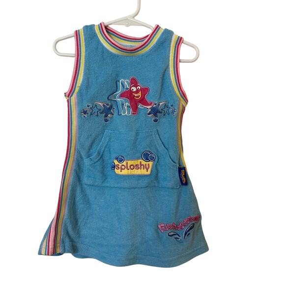 Rub A Dubbers Kids Blue 2T Terry Cloth Bath Time Swim Dress Pocket Vintage Baby‎ - Picture 1 of 8
